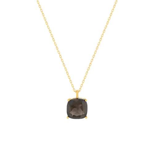 Collier or 750 jaune quartz fumé 45cm