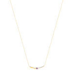 Collier or 750 jaune améthyste et zirconias 43cm - vue 2