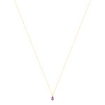 Collier or 750 jaune améthystes et diamants 43cm - vue 2