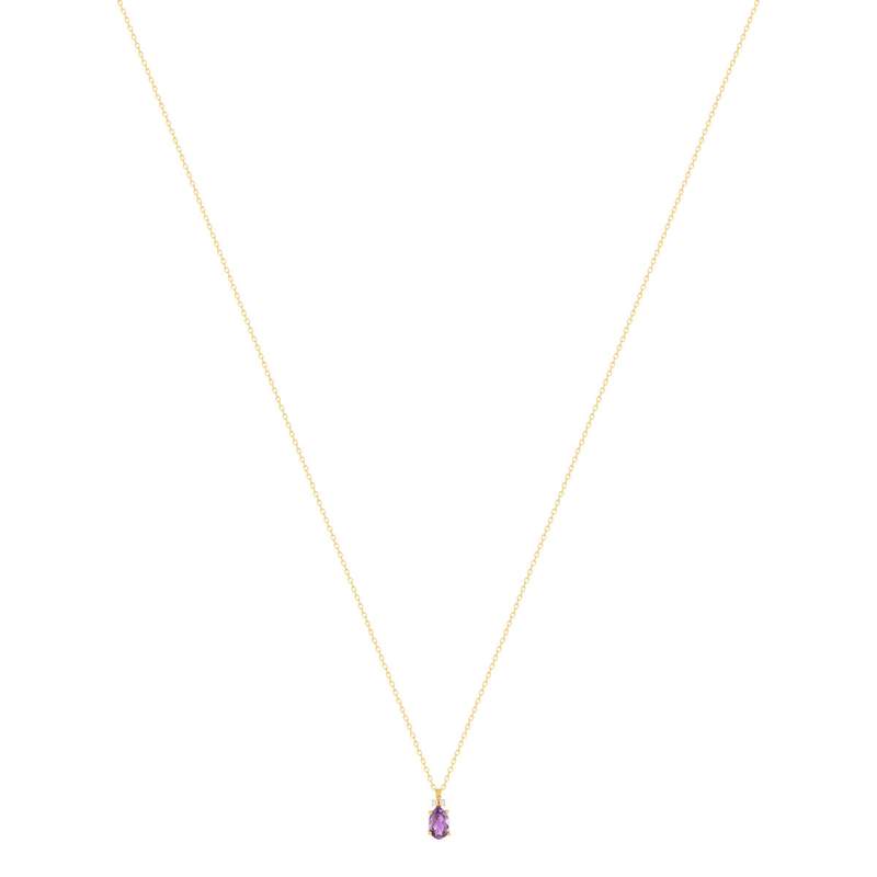 Collier or 750 jaune améthystes et diamants 43cm - vue 2
