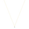 750 yellow gold necklace with treated Sky Blue topaz and diamonds, 45cm - view V2