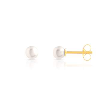 Boucles d'oreilles or 750 jaune perles de culture de Chine