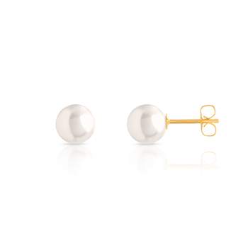 Earrings, gold 750 yellow Chinese cultured pearls