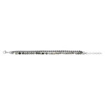 Bracelet double rang acier et pierres naturelles grises 21cm - vue 1