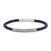 Bracelet acier pierres naturelles bleues 20,5cm - vue V1