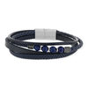 Bracelet matière synthétique bleue pierres naturelles bleues 20cm - vue V1