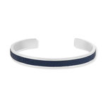 Bracelet acier cuir bleu 19cm - vue 1