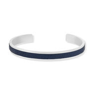 Bracelet acier cuir bleu 19cm