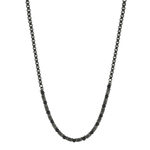 Necklace aged steel black agates 51cm - view 2