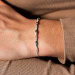 Bracelet argent 925 et zirconias 21cm - vue porté 1