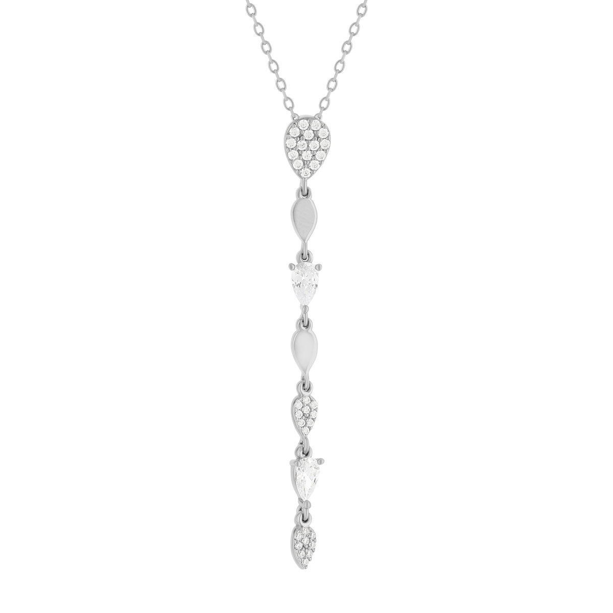 Collier argent 925 et zirconias 45cm