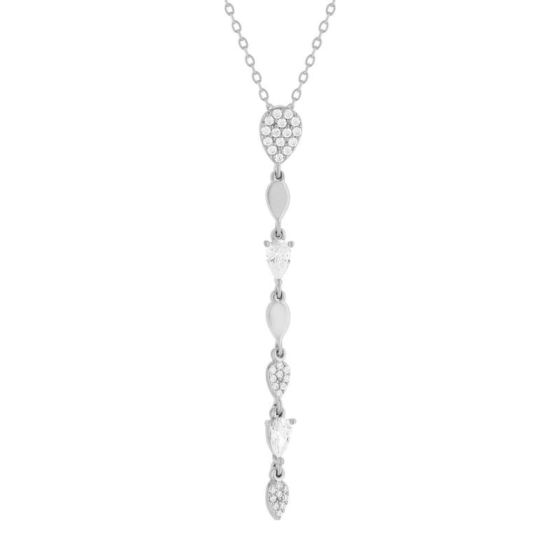 Collier argent 925 et zirconias 45cm - vue 1