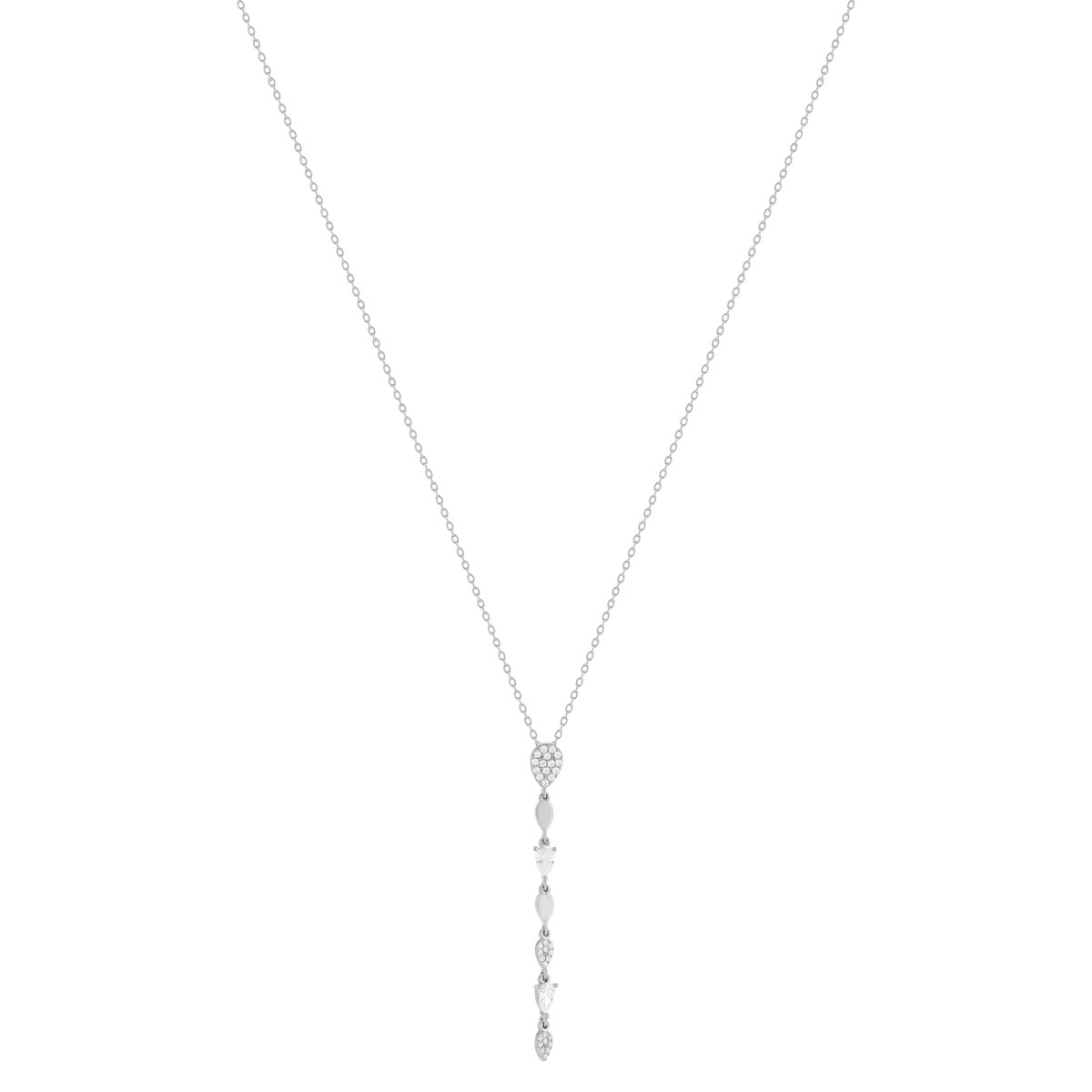 Collier argent 925 et zirconias 45cm - vue 2