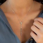 Collier argent 925 et zirconias 45cm - vue porté 1