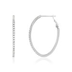 Créoles argent 925 et zirconias 20mm - vue 1