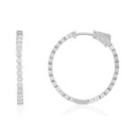 Créoles argent 925 et zirconias 30mm - vue 1