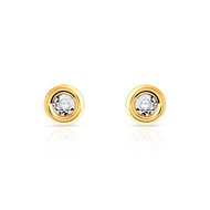 Boucles d'oreilles or 750 jaune diamant