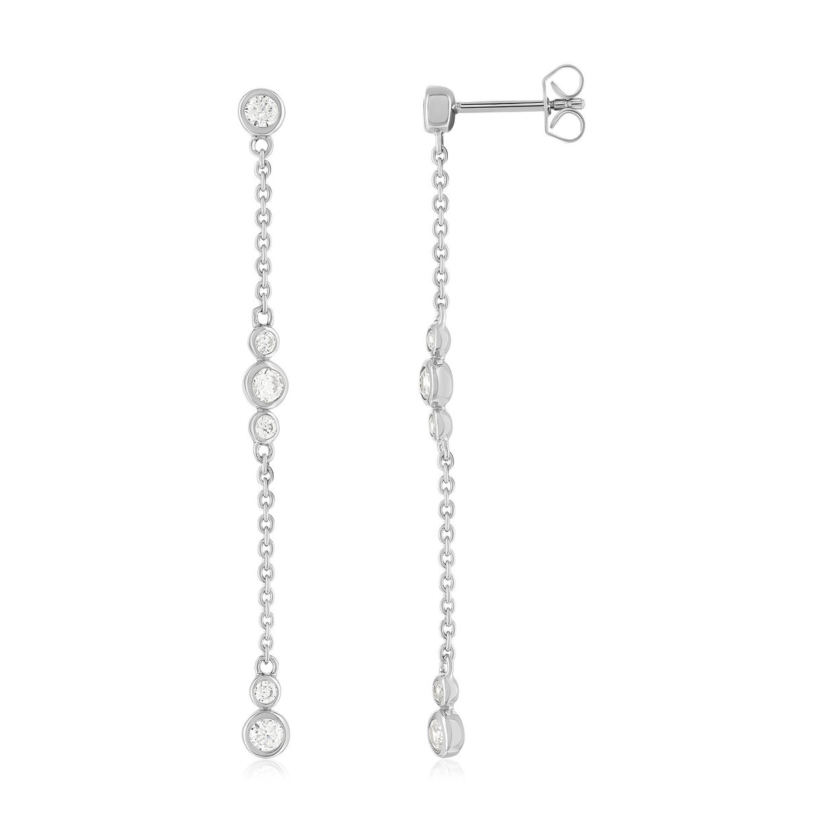 Boucles d'oreilles argent 925 et zirconias