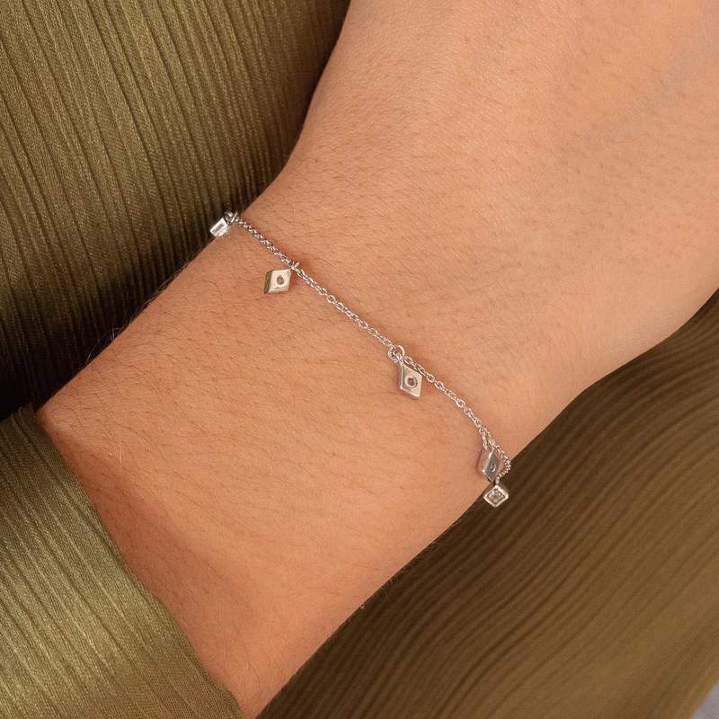 Bracelet argent 925 et zirconias 23cm - vue porté 1