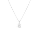 Collier argent 925 motif ourson et zirconias 45cm - vue 1
