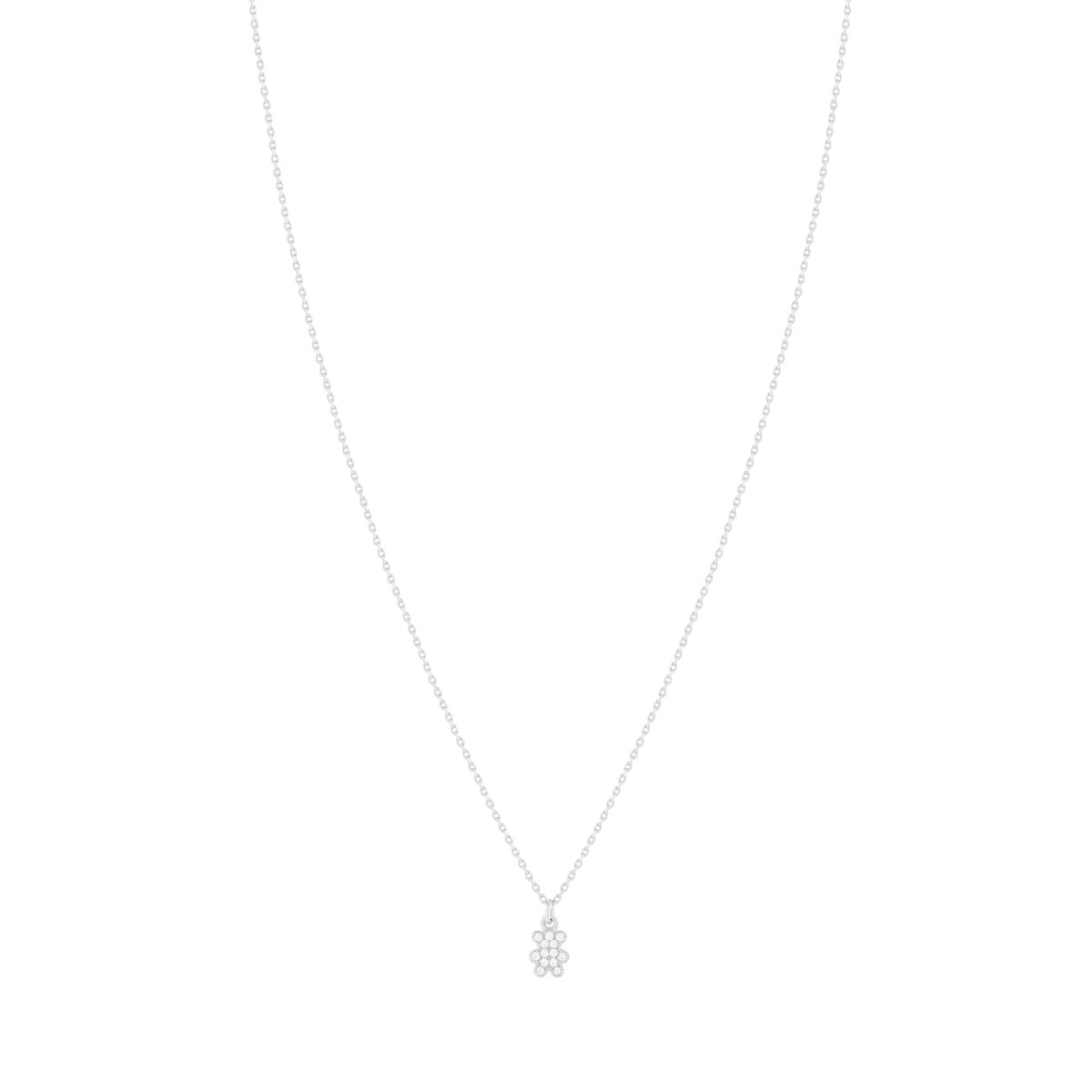 Collier argent 925 motif ourson et zirconias 45cm - vue 2