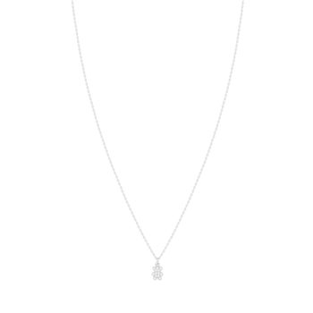 Collier argent 925 motif ourson et zirconias 45cm
