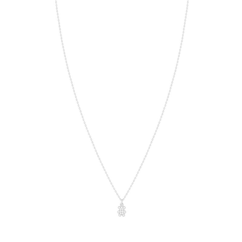 Collier argent 925 motif ourson et zirconias 45cm - vue 2