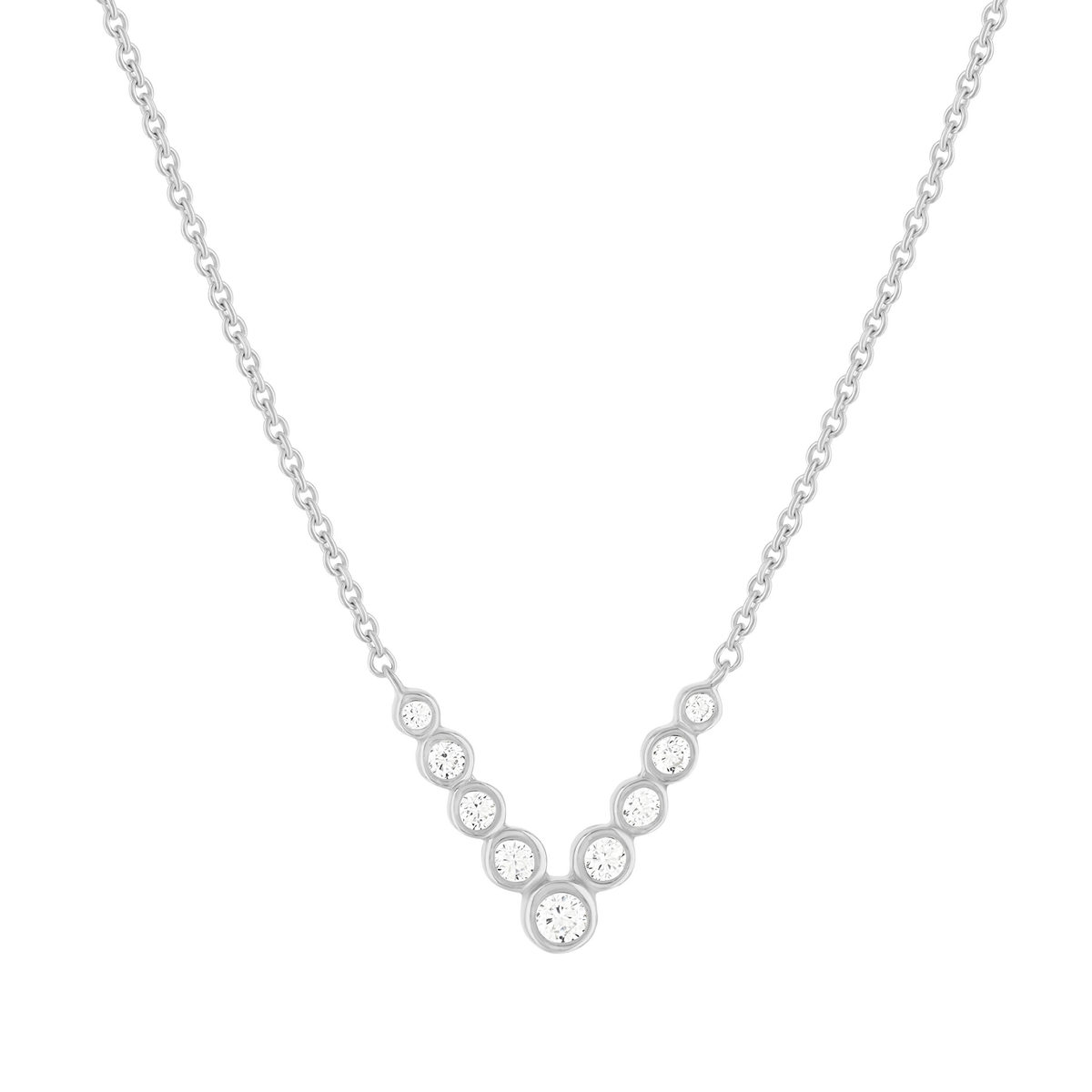 Collier argent  925 et zirconias 45cm