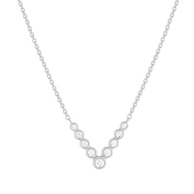 Collier argent  925 et zirconias 45cm - vue 1