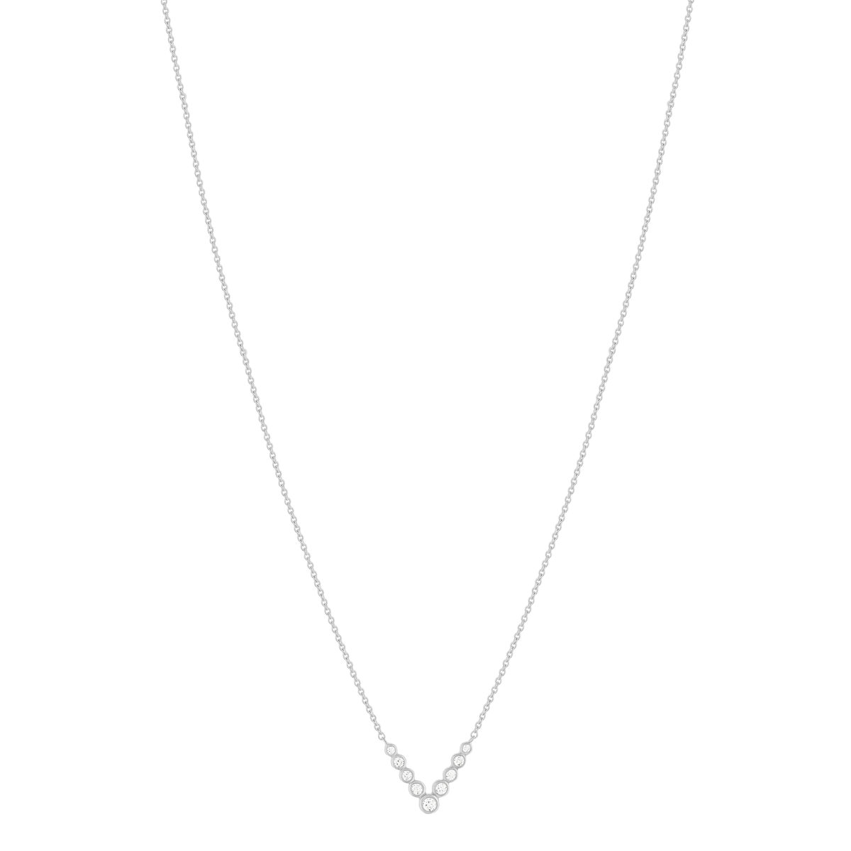 Collier argent  925 et zirconias 45cm - vue 2