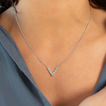 Collier argent  925 et zirconias 45cm - vue porté 1