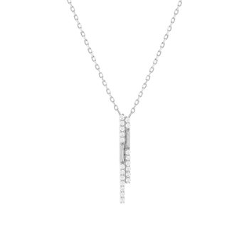 Collier argent 925 et zirconias 45cm