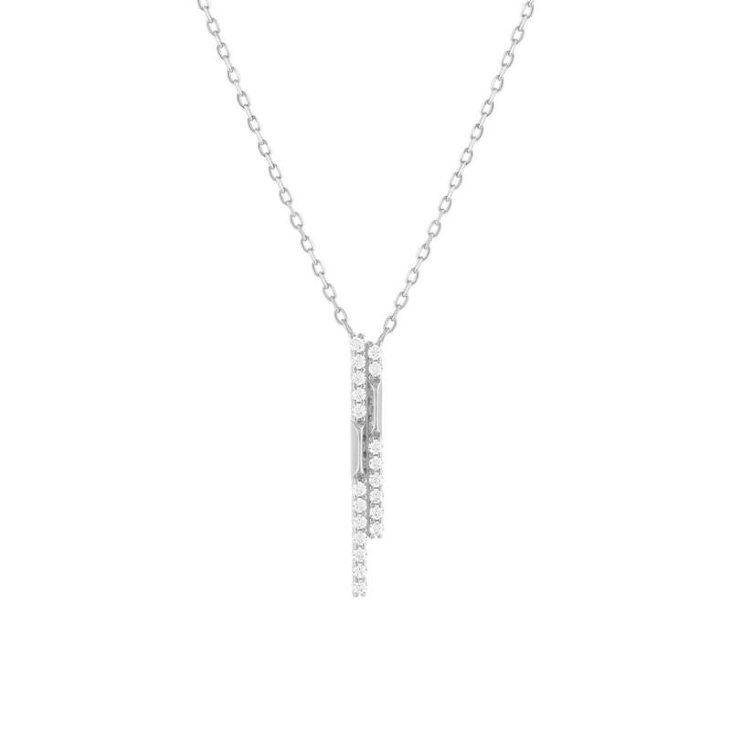 Collier argent 925 et zirconias 45cm - vue 1