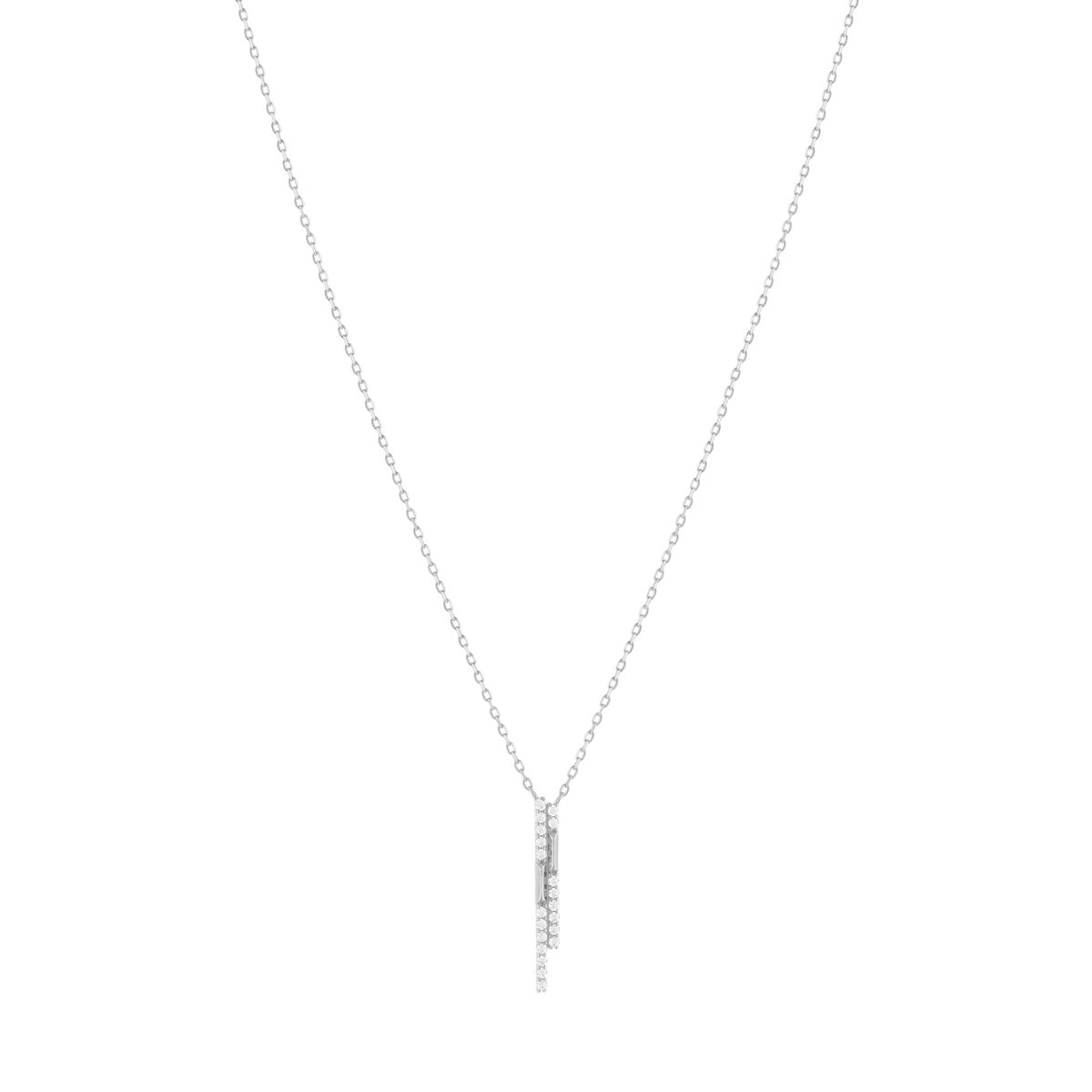 Collier argent 925 et zirconias 45cm - vue 2