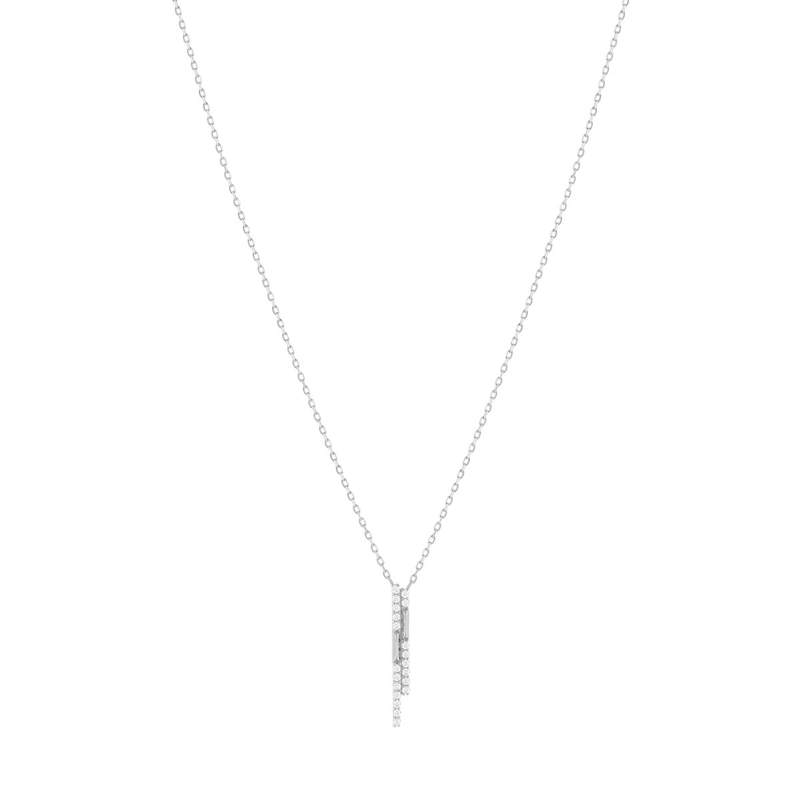 Collier argent 925 et zirconias 45cm - vue 2