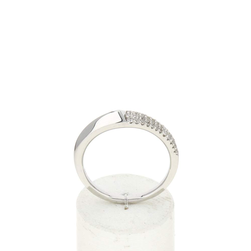 Bague argent 925 et zirconias - vue 1