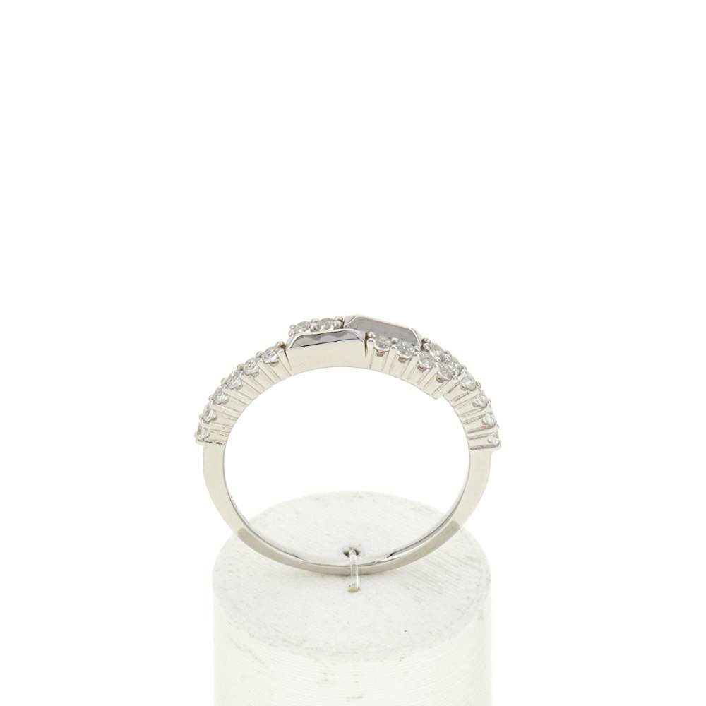 Bague argent 925 et zirconias - vue 1