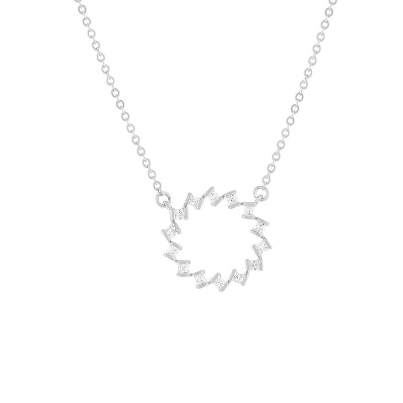 Collier argent 925 et zirconias 45cm - vue 1