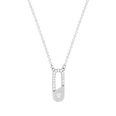 Collier argent 925 et zirconias 45cm - vue 1