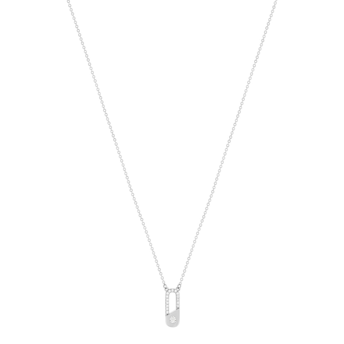 Collier argent 925 et zirconias 45cm - vue 2