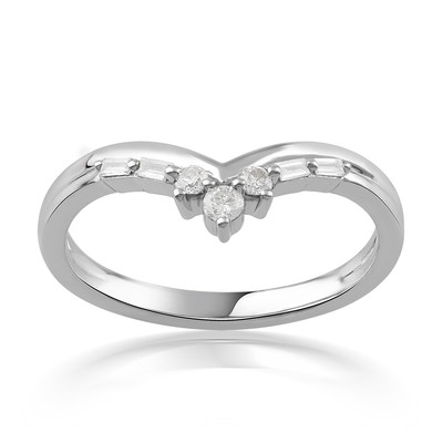 Bague or 750 blanc diamants - vue 1