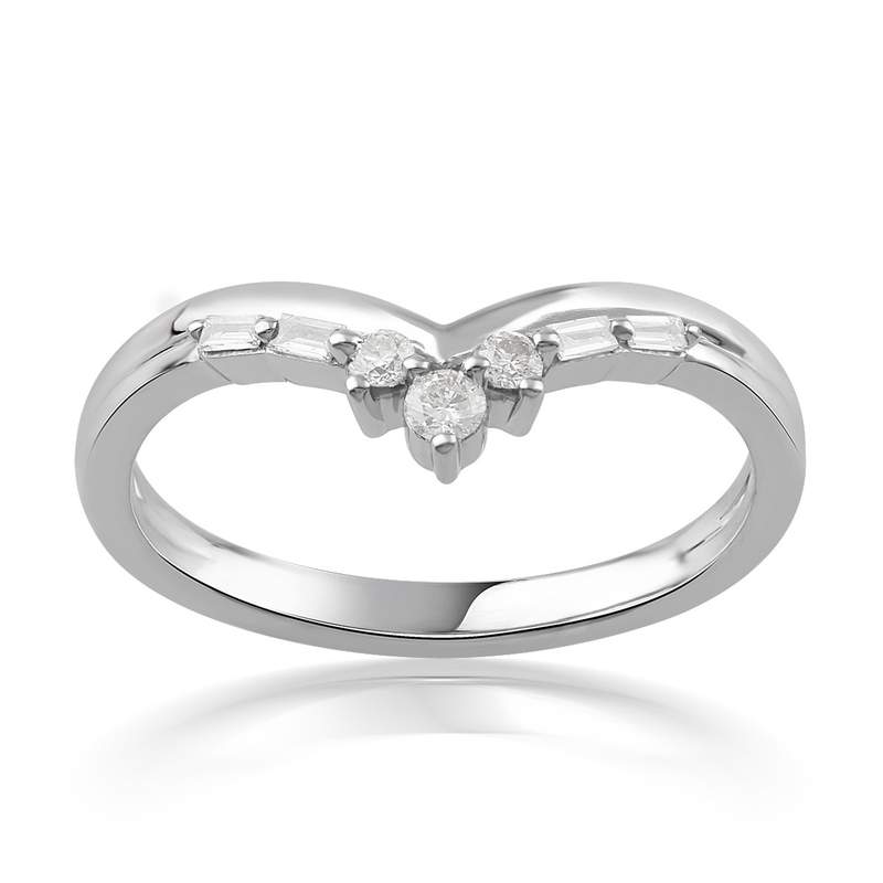 Bague or 750 blanc diamants - vue 1