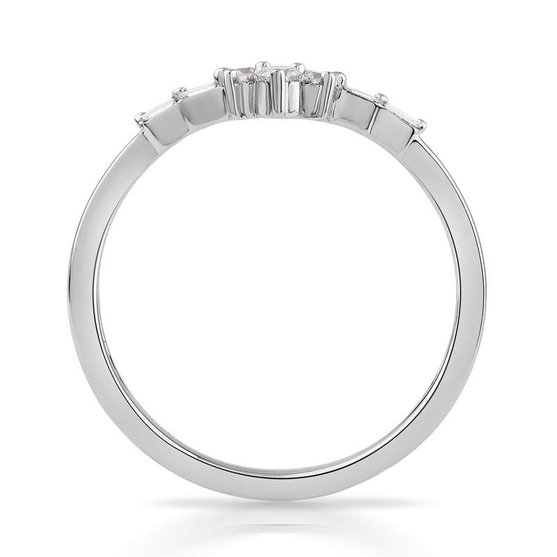 Bague or 750 blanc diamants - vue 3