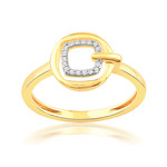 Bague or 750 jaune diamants - vue 1