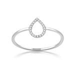 Bague or 750 blanc diamants - vue 1