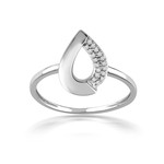 Bague or 750 blanc diamants - vue 1