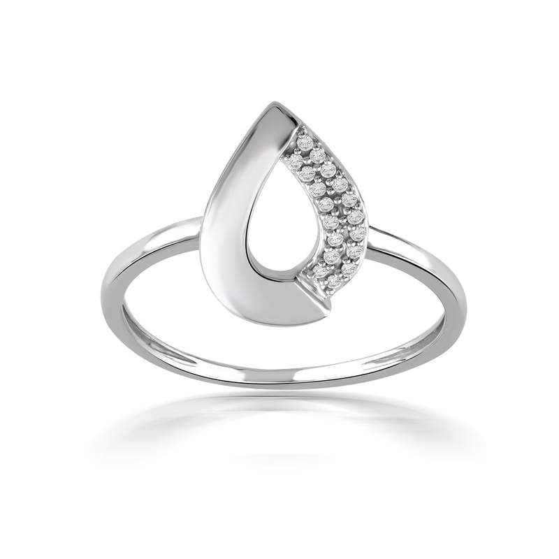 750 white gold ring with diamonds - view 1
