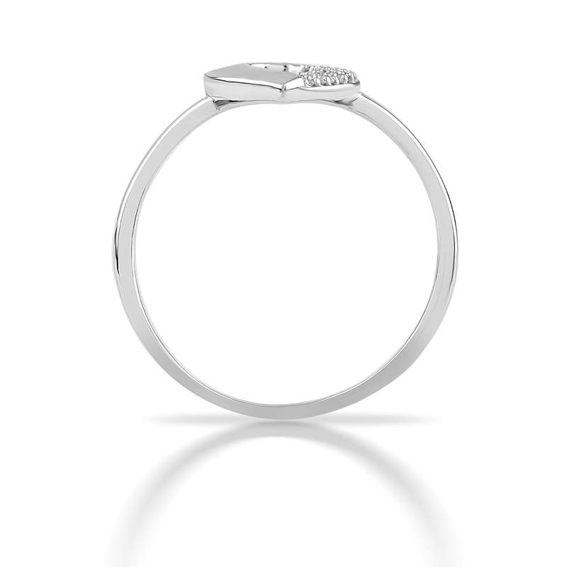 Ring gold 750 white diamonds - view 3