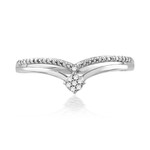 Bague or 750 blanc diamants - vue 4