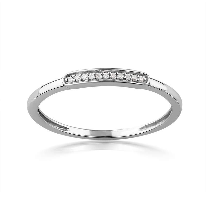 Bague or 750 blanc diamants - vue 1